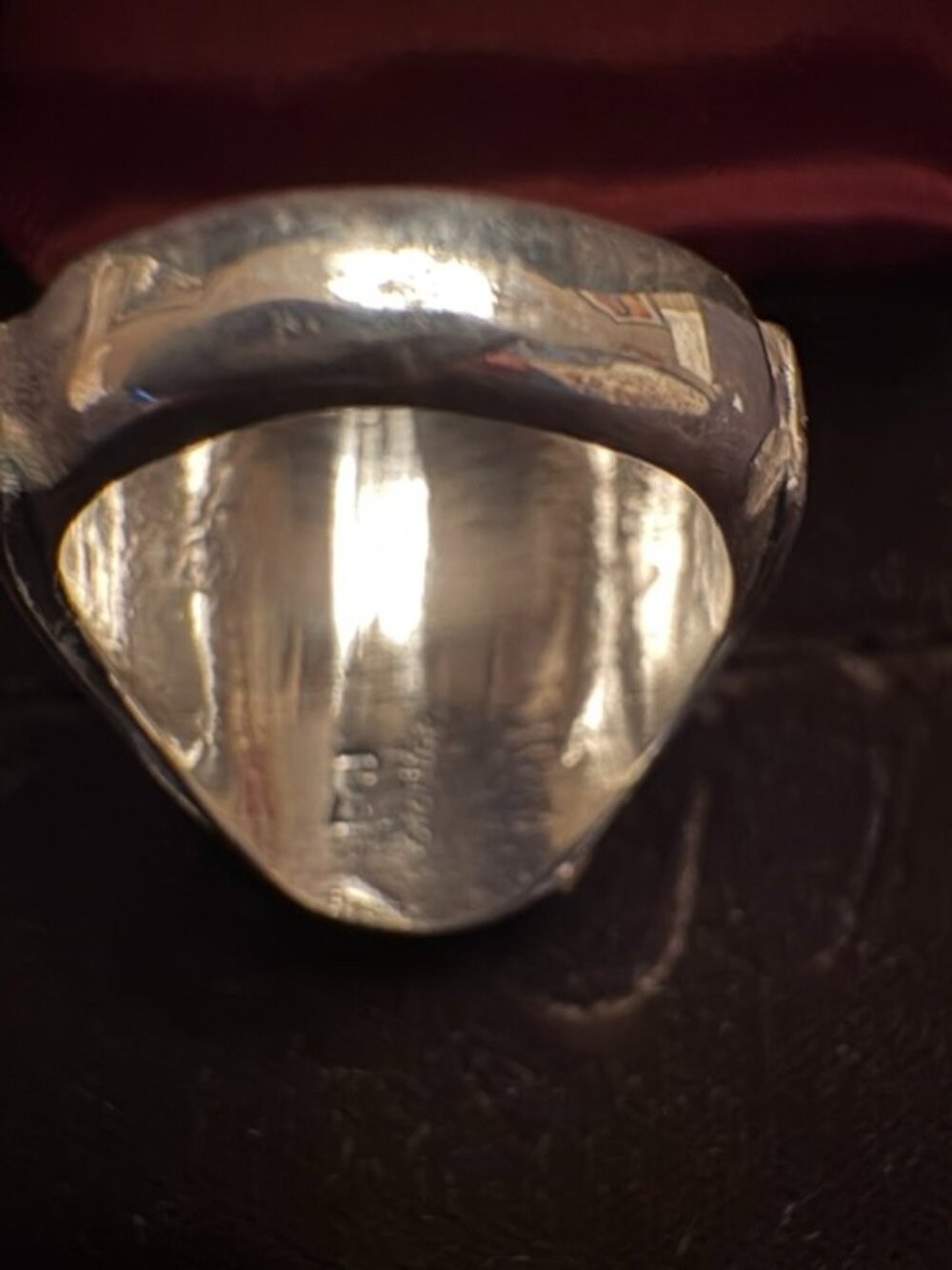 LARGE NAVAJO SILVER BEARCLAW SZ 10 RING - Picture 3 of 4